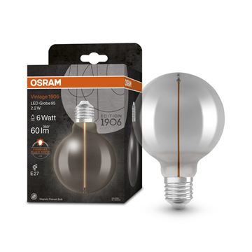OSRAM Vintage 1906 Globe 95 Filament Magnetic 2,2W=6W Smoke E27